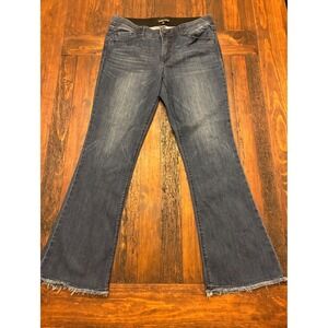 Mac and Me Flare 5 Pocket Chewed Hem Jeans, Women's Size 14